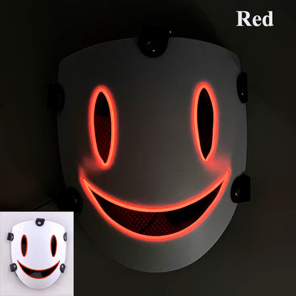 Halloween Japanese Anime LED Glowing Full Face Mask Cosplay Props Luminous Light up Mask for Adult Kids Neon Mask Supplies