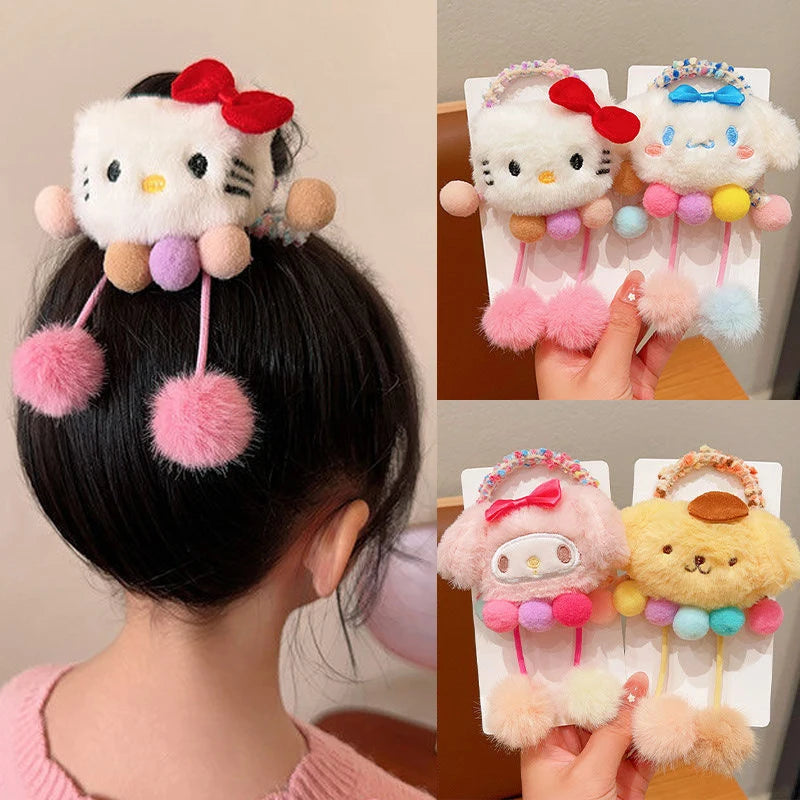 Children's Hello Kitty Cute Plush Elastic Hair Bands