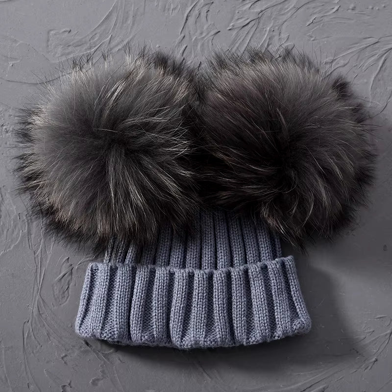 Women's Double Pom Pom Beanie