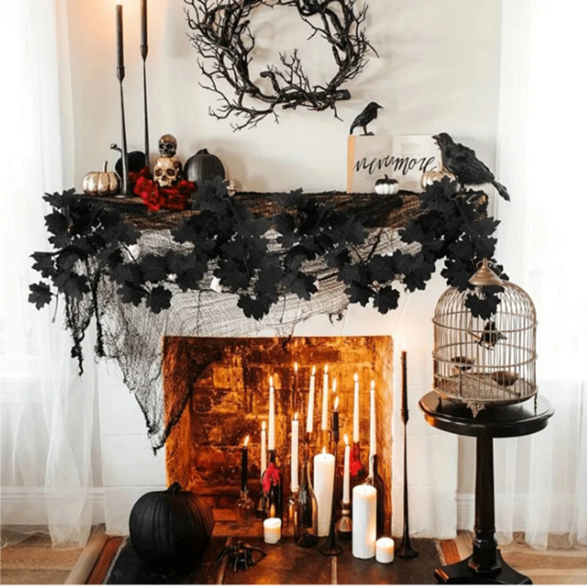 Fall Decor Black Garland