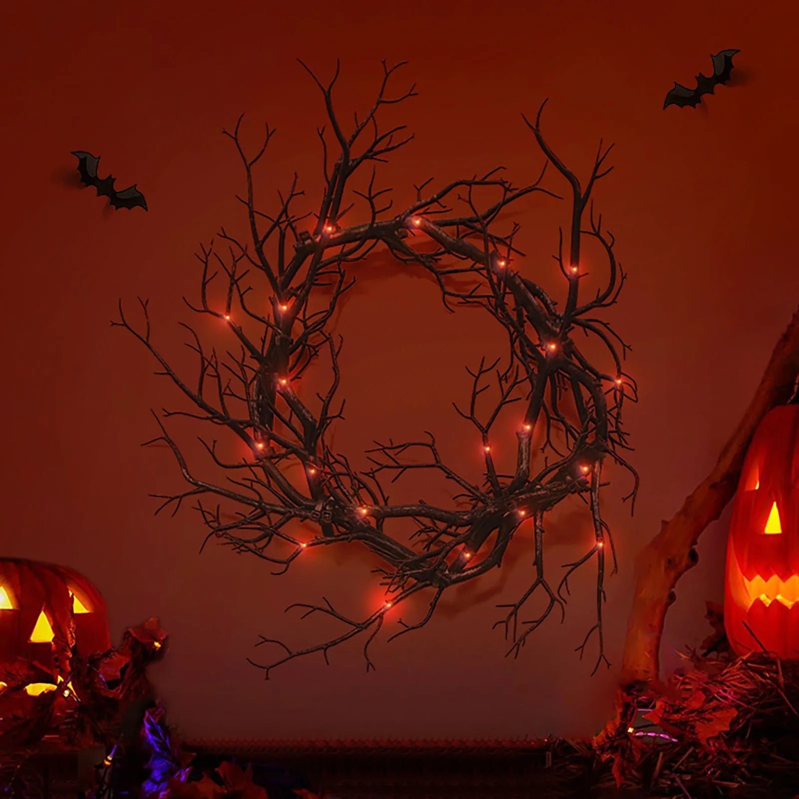 Halloween Dead Branch Garland Decoration Glowing Black Branch Garland Simulation Dead Branch Christmas Wreaths for Windows