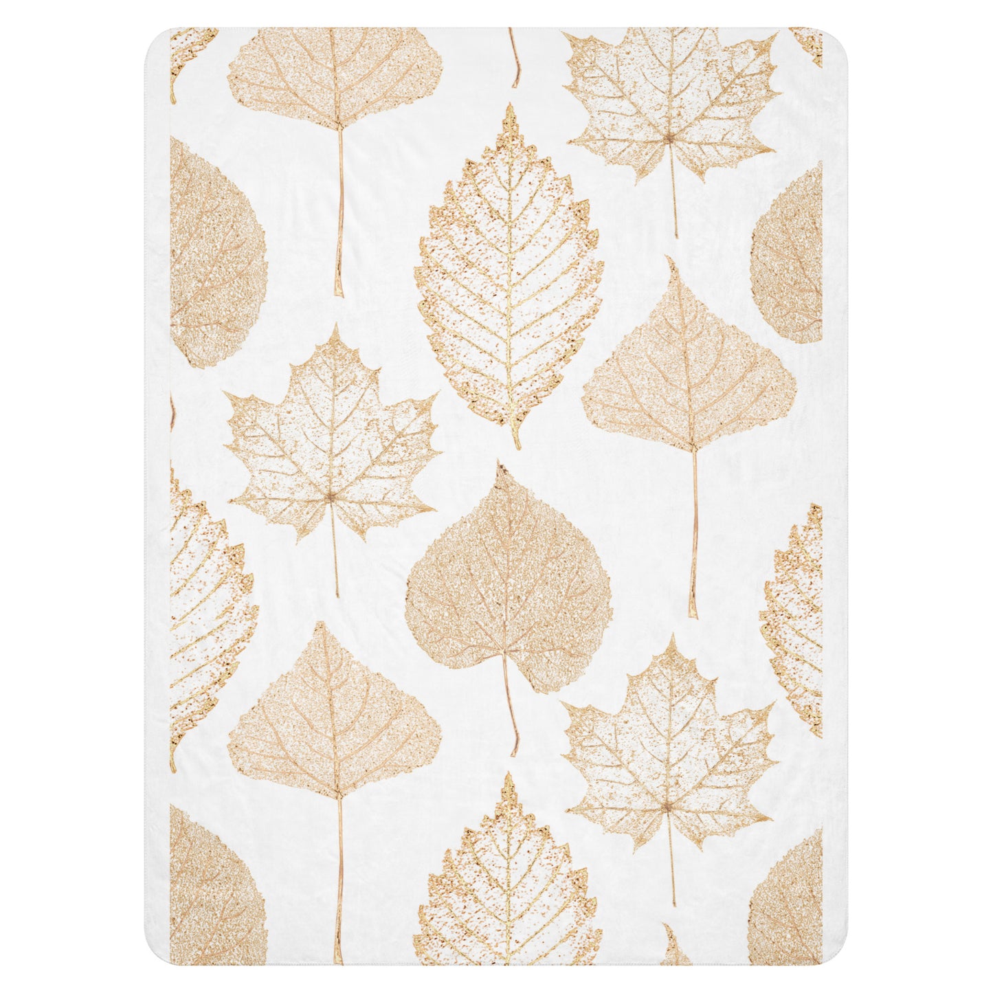 Beautiful Gold Leaves Sherpa blanket