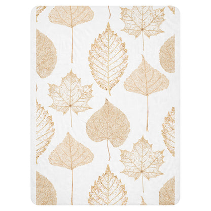 Beautiful Gold Leaves Sherpa blanket