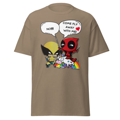 Cartoon Deadpool Fly Away With Me