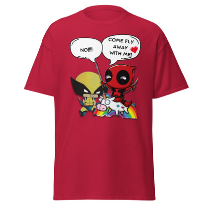 Cartoon Deadpool Fly Away With Me