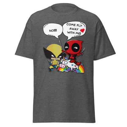 Cartoon Deadpool Fly Away With Me