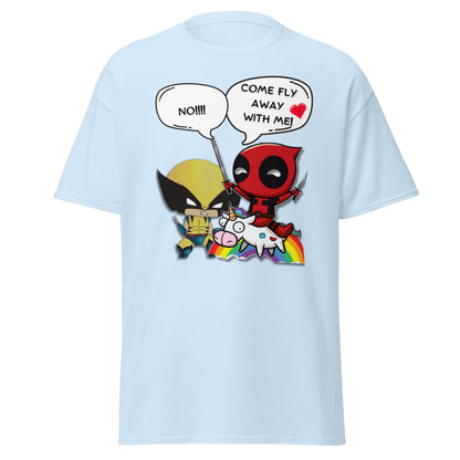 Cartoon Deadpool Fly Away With Me