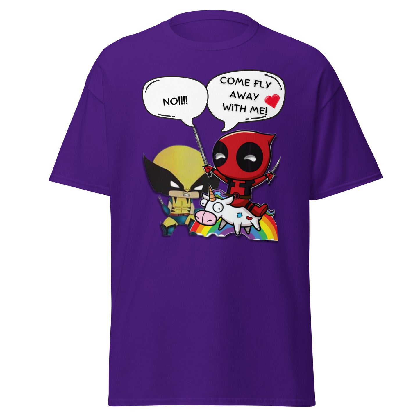 Cartoon Deadpool Fly Away With Me