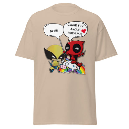 Cartoon Deadpool Fly Away With Me