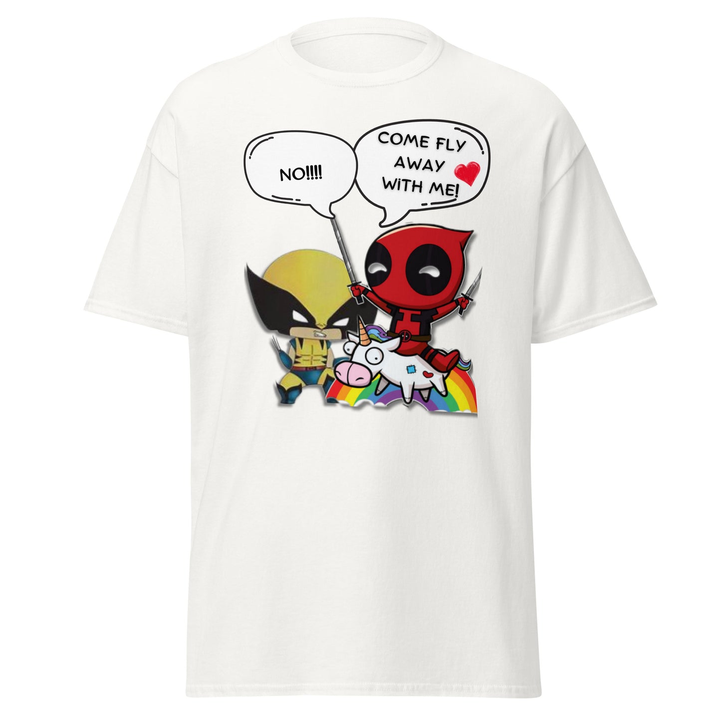 Cartoon Deadpool Fly Away With Me